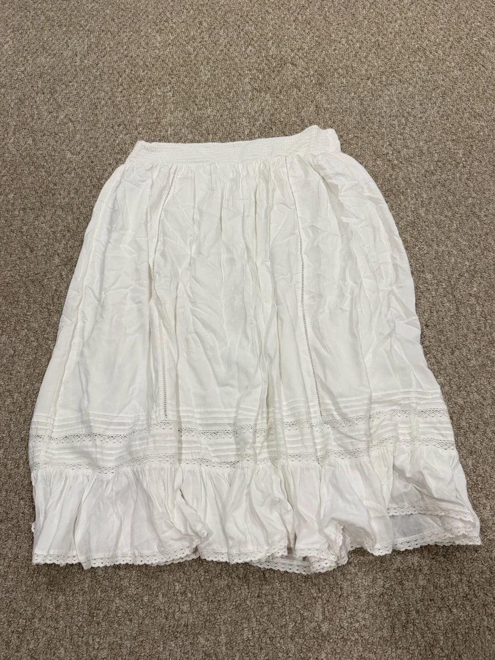 NWT American Eagle Outfitters White Tiered Maxi Skirt Size XL